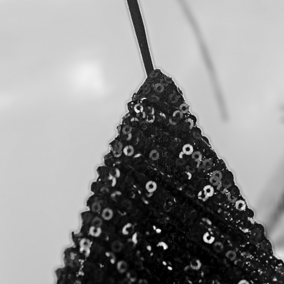 Black Asymmetrical mini sequin dress - Picture 6 of 6